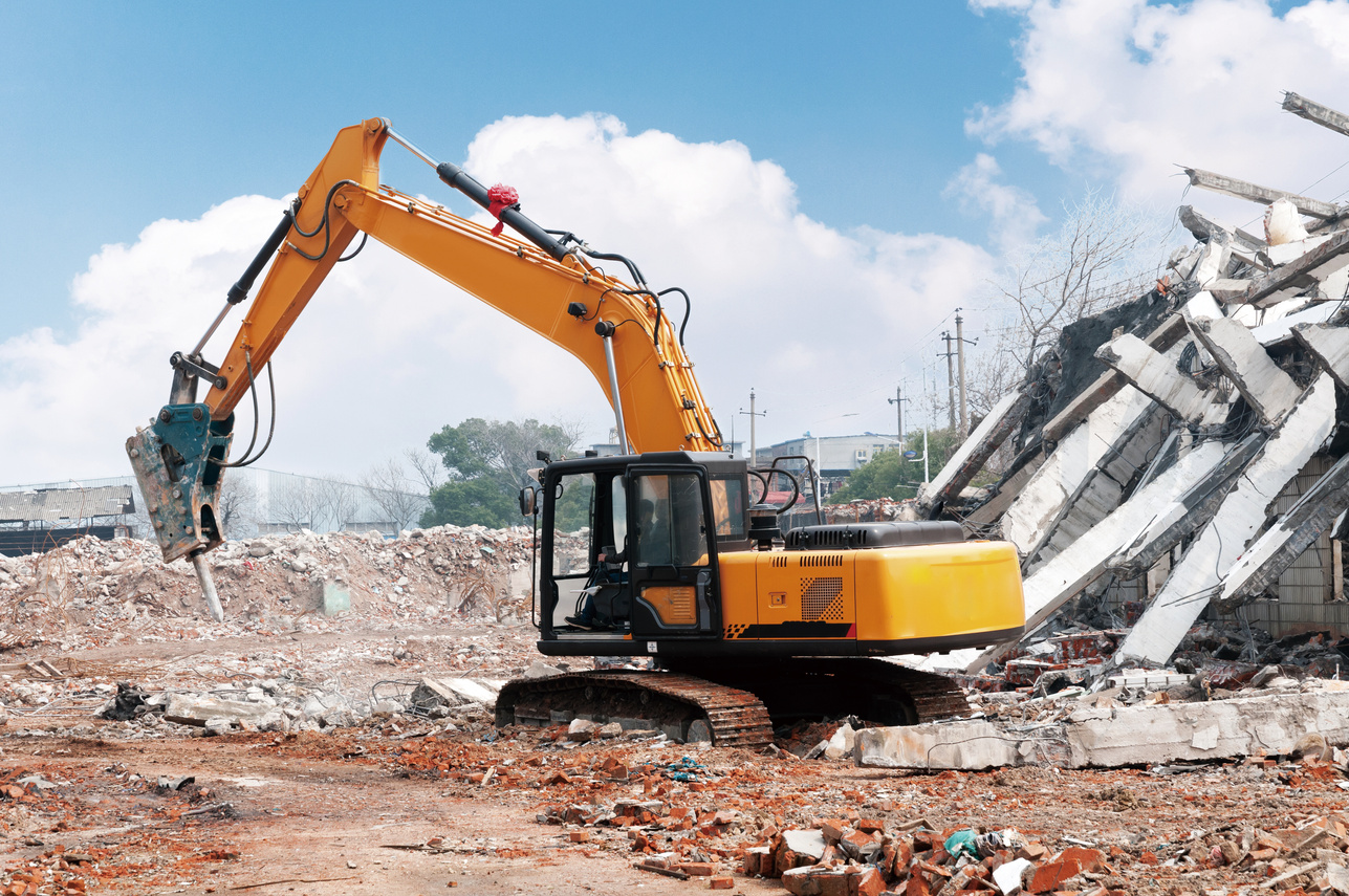 dismantling an apartment block.